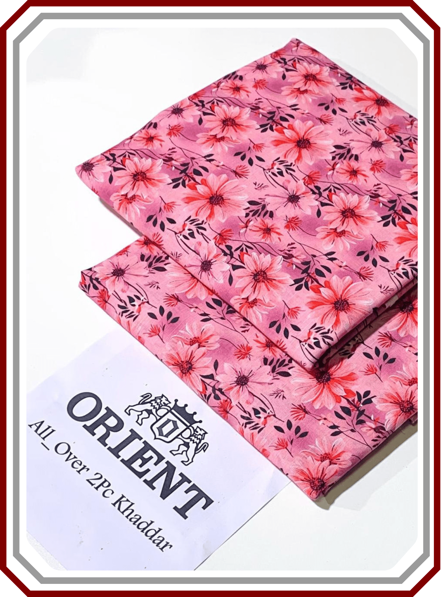 ORIENTS Printed Khaddar 2PC Unstitched Suit for Women - Pehna Textile