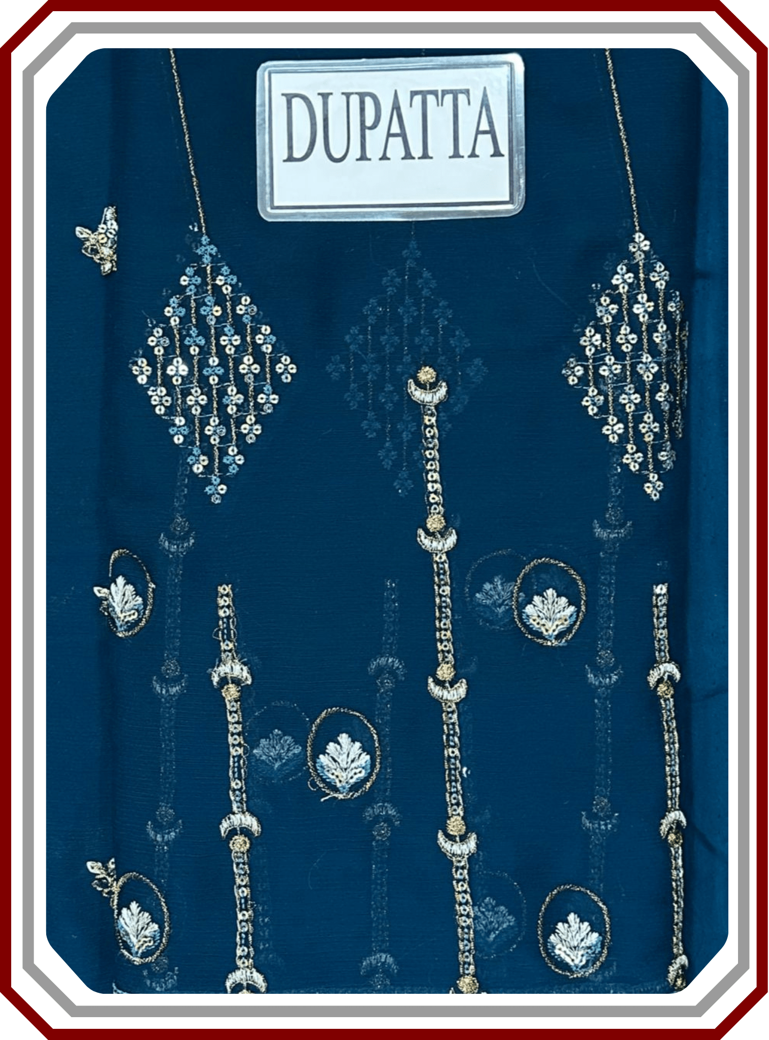 Ramsha Luxury Embroidered Chiffon Suit with Inner - Design 2494 (Unstitched) - Pehna Textile