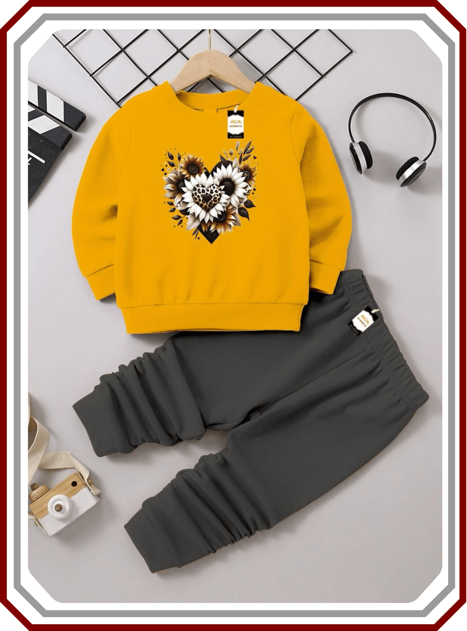 Kids Fleece Winter Lounge Suit - Sweatshirt & Trouser (6M - 10Y) - Pehna Textile