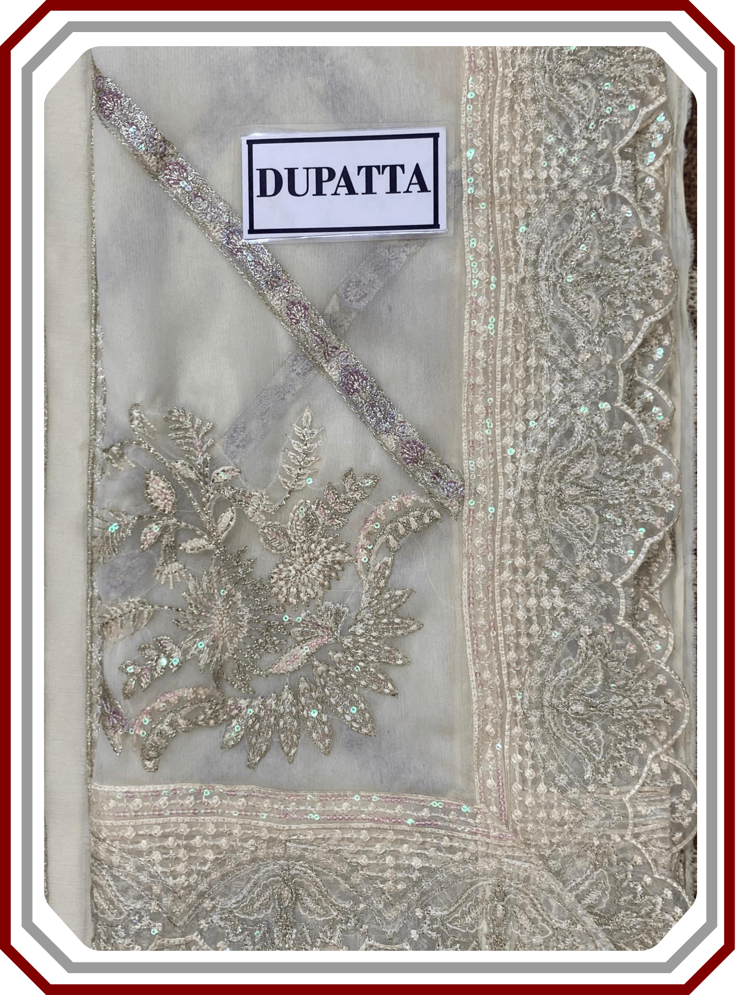 Gulaal Luxury Embroidered Sequinned Chiffon Suit with Inner - Design 2302 (Unstitched) - Pehna Textile