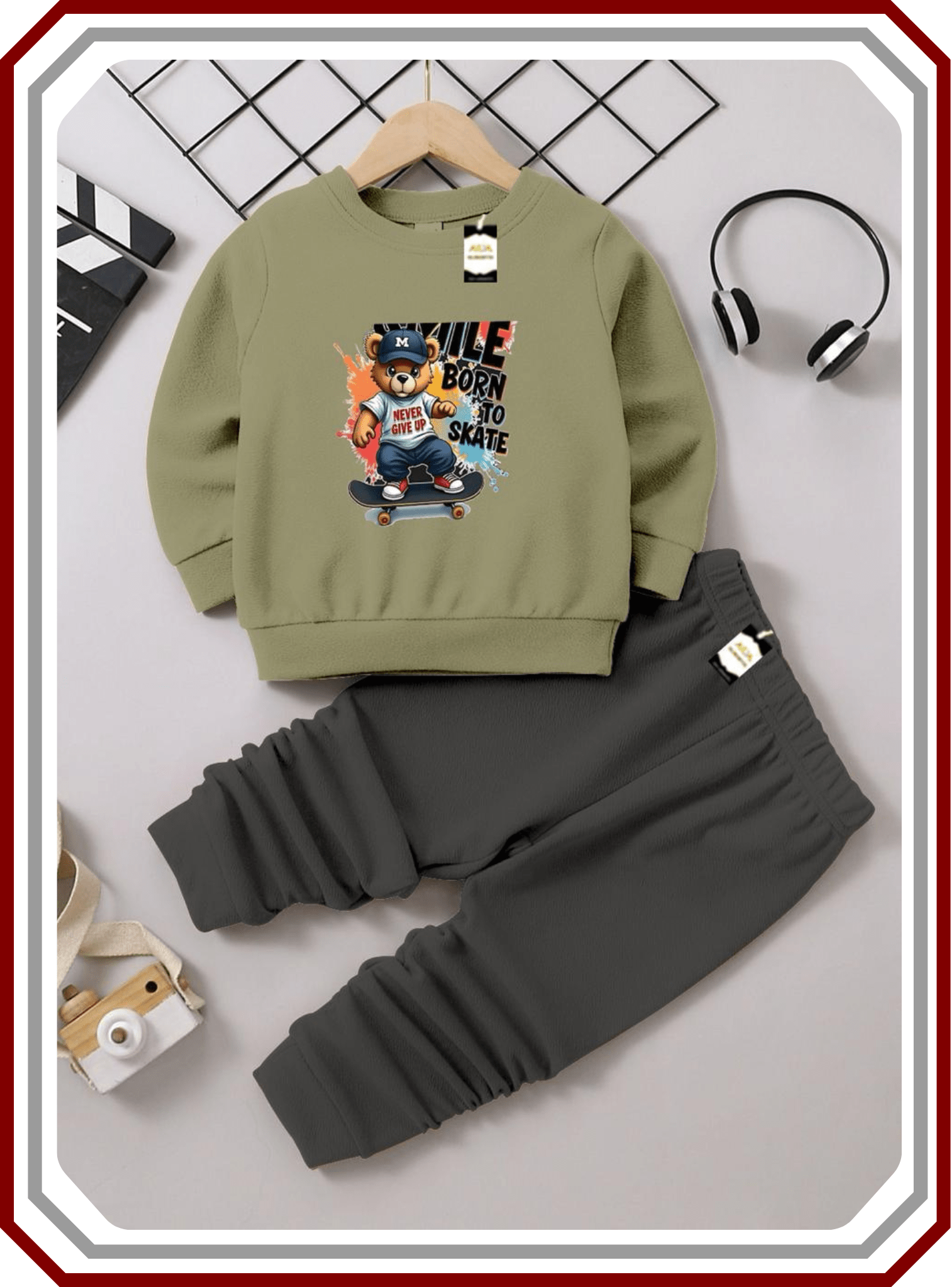 Kids Everyday Fleece Playwear Suit - Sweatshirt & Trouser (6M - 10Y) - Pehna Textile