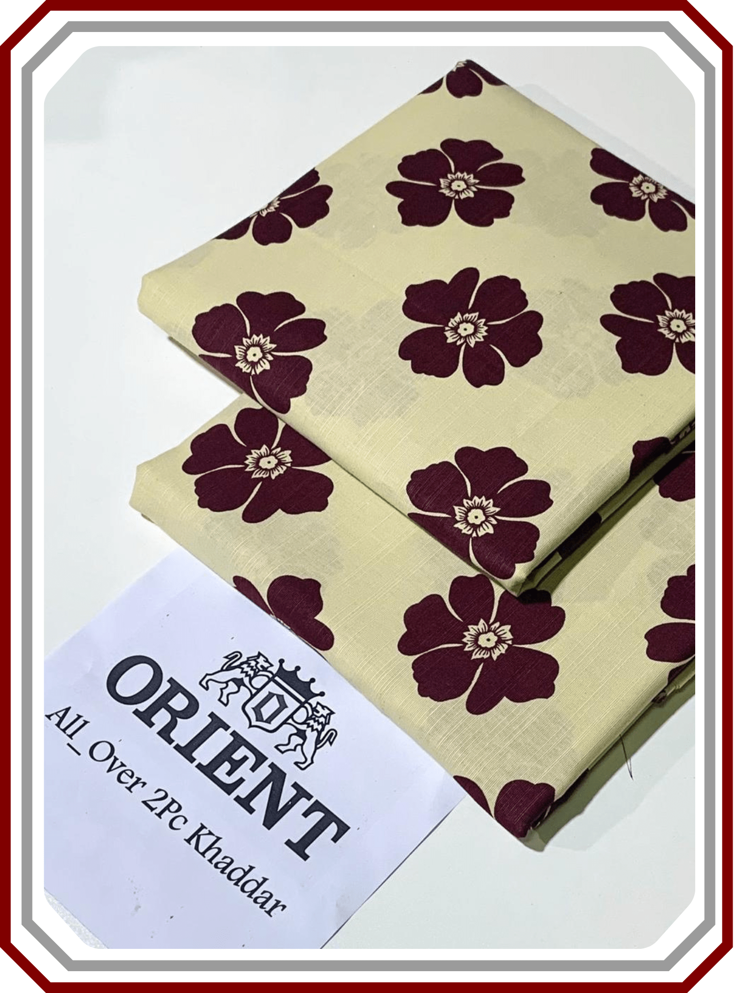 ORIENTS Printed Khaddar 2PC Unstitched Suit for Women - Pehna Textile