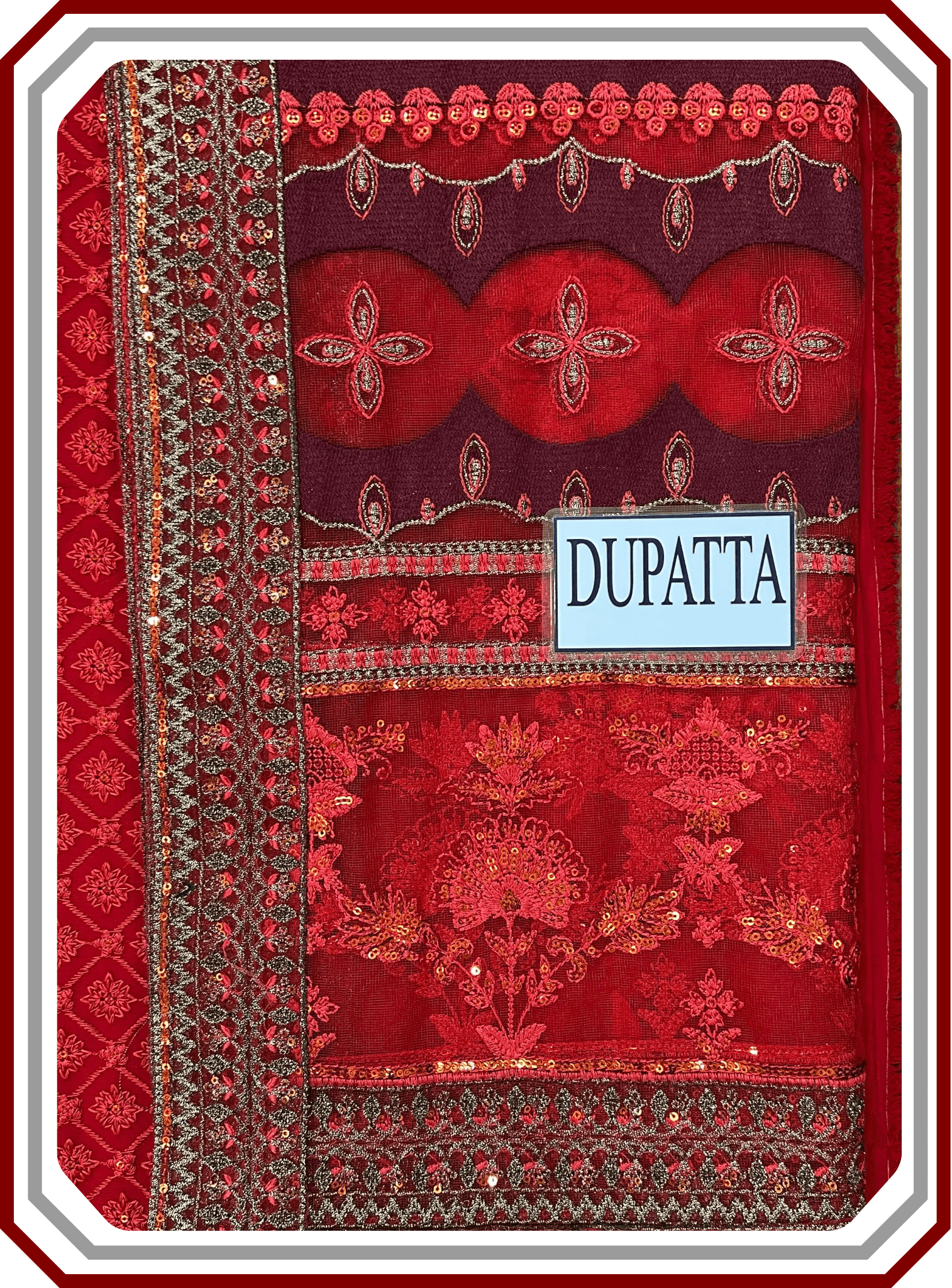 Iznik Chiffon Embroidered Luxury Unstitched Suit – Design 2493 - Pehna Textile