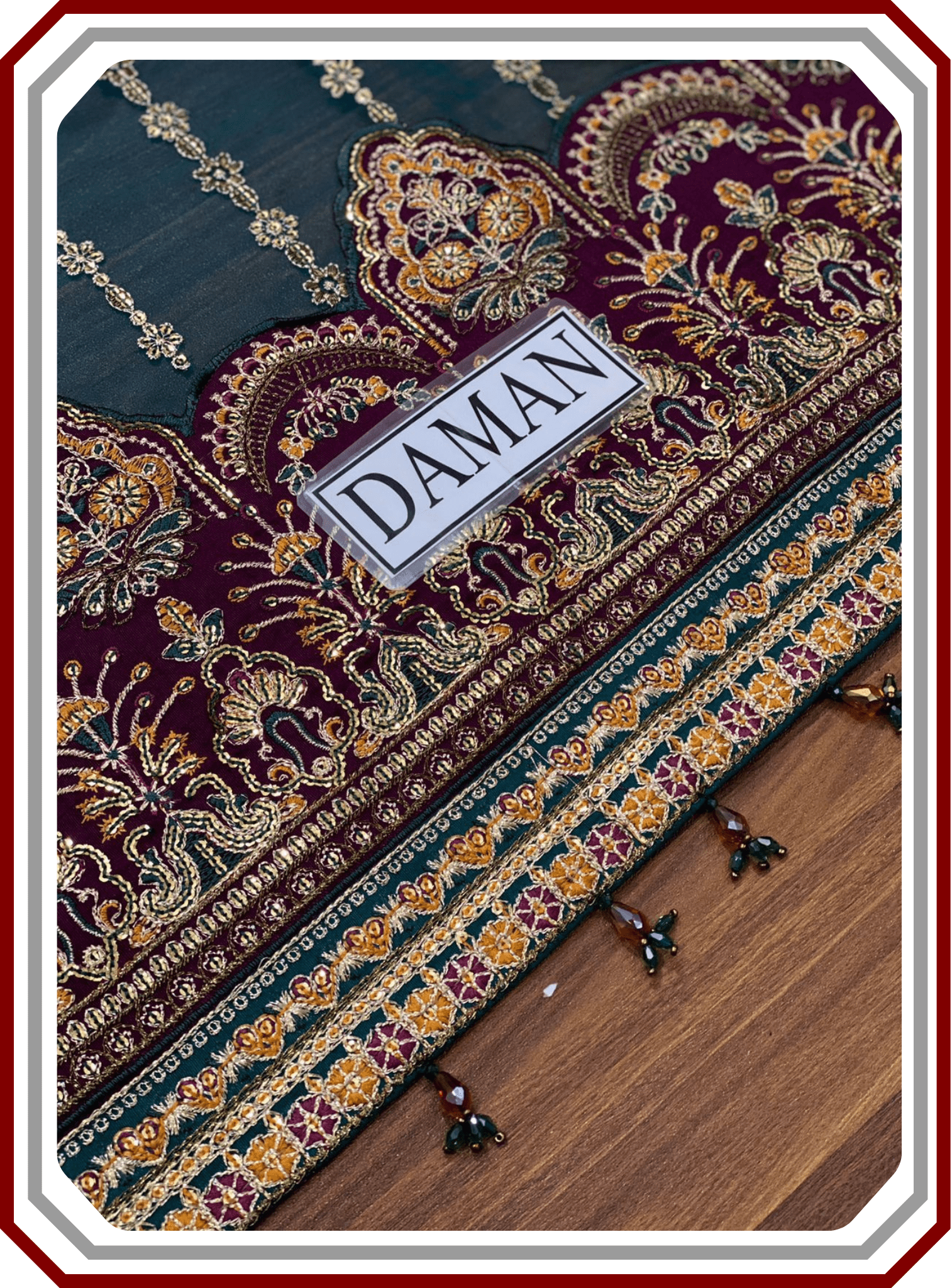 Baroque Chantalee Replica Organza Suit - Adda Work & Emb Trouser - Pehna Textile