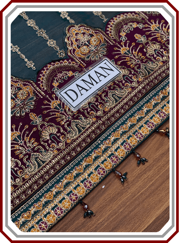 Baroque Chantalee Replica Organza Suit - Adda Work & Emb Trouser - Pehna Textile