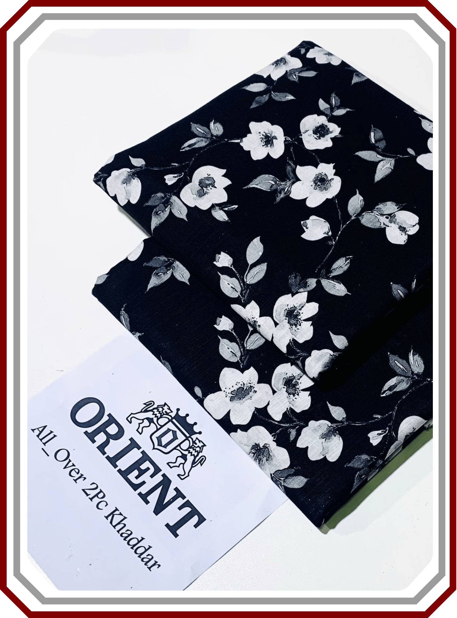 ORIENTS Printed Khaddar 2PC Unstitched Suit for Women - Pehna Textile