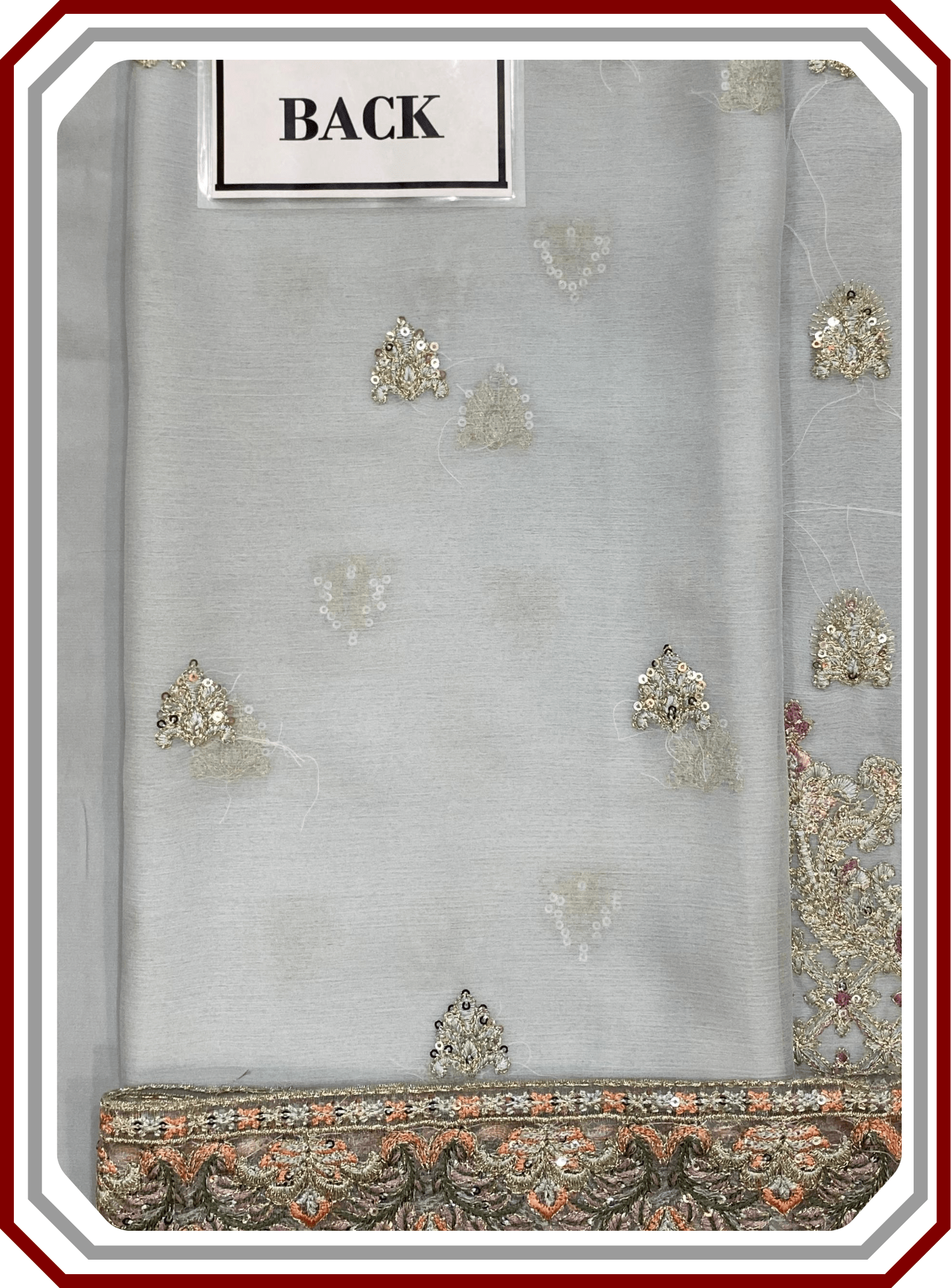 Baroque 3 - Piece Unstitched Semi Pure Chiffon Suit – Malai Crape Trouser - Pehna Textile