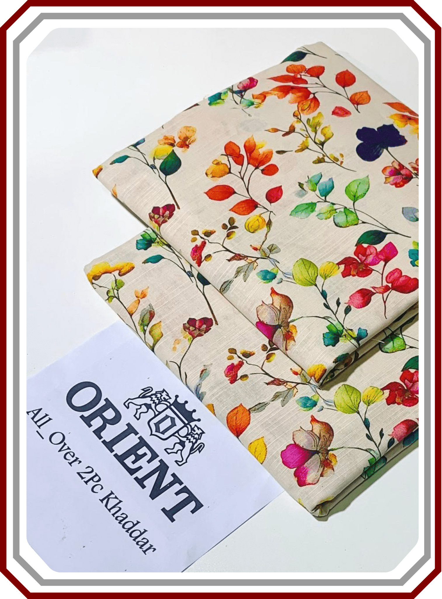 ORIENTS Printed Khaddar 2PC Unstitched Suit for Women - Pehna Textile