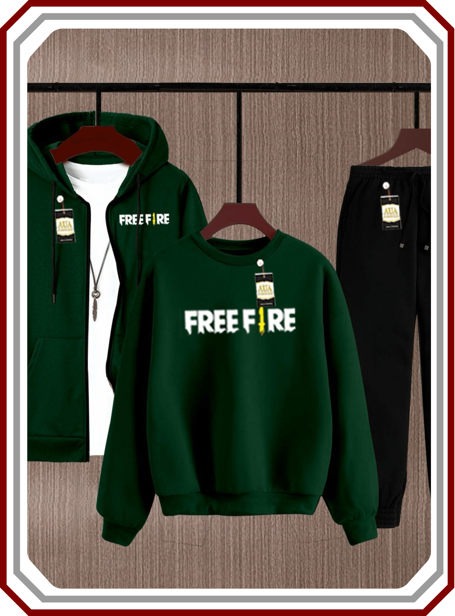 Men's 3 - Piece Winter Jogger Set - Fleece Zipper, Sweatshirt & Trouser Co - ord - Pehna Textile