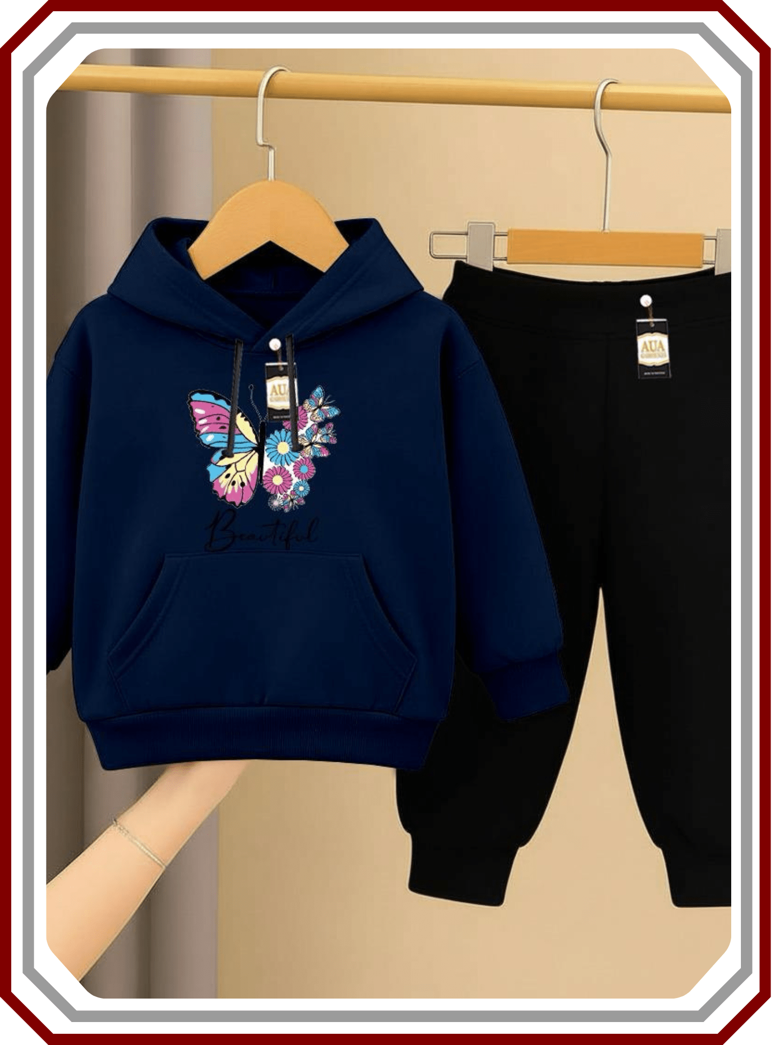 Kids Winter Fleece Tracksuit - Hoodie & Jogger Set (Age 2 - 10) - Pehna Textile