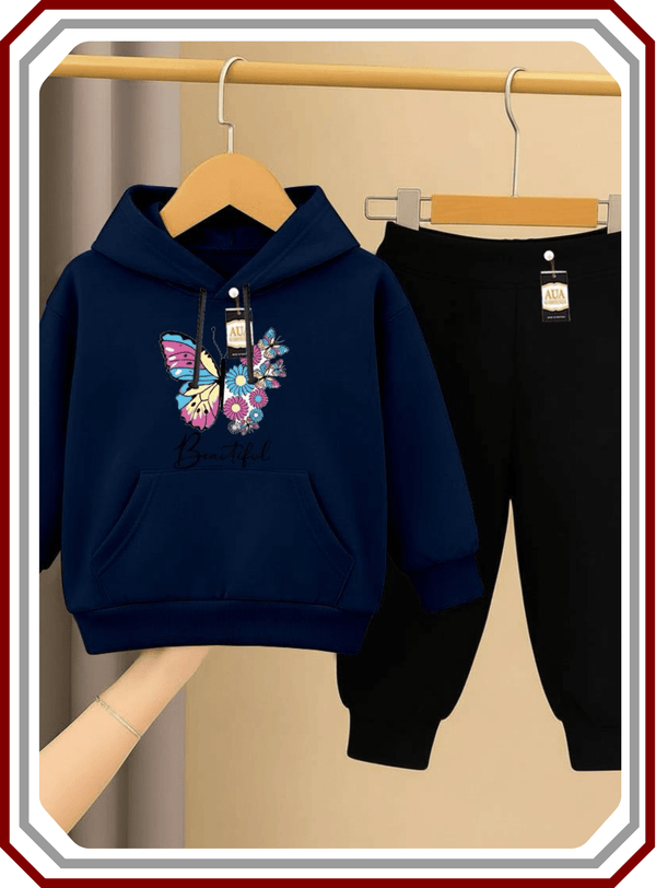 Kids Winter Fleece Tracksuit - Hoodie & Jogger Set (Age 2 - 10) - Pehna Textile