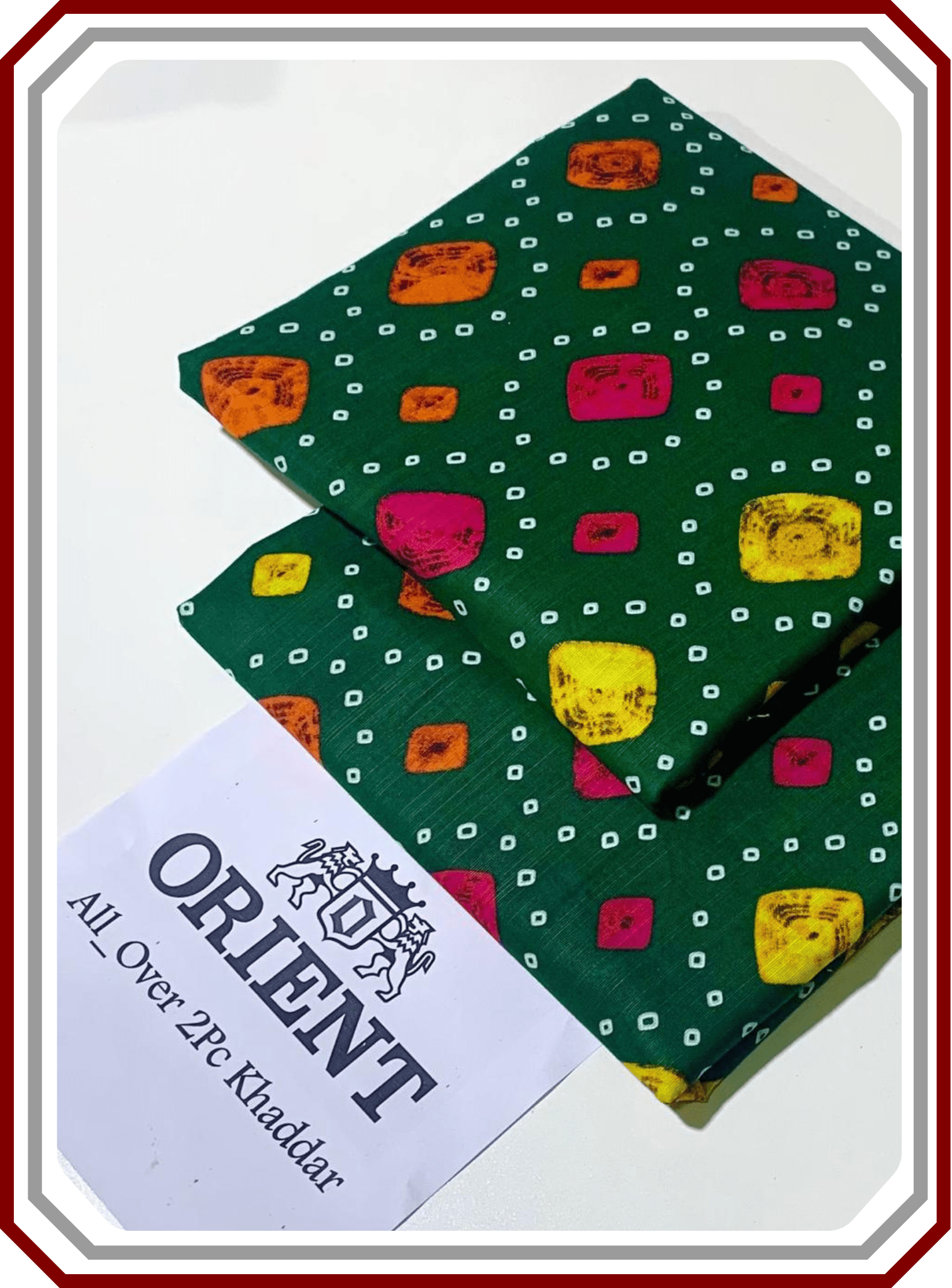 ORIENTS Printed Khaddar 2PC Unstitched Suit for Women - Pehna Textile