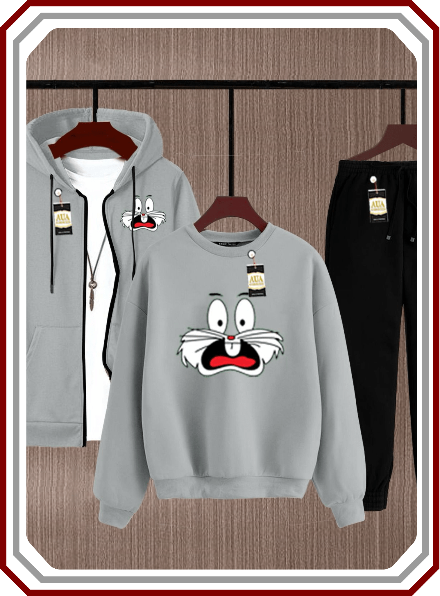 Men's Premium 3 - Piece Fleece Winter Kit - Zipper, Sweatshirt & Trouser Ensemble - Pehna Textile