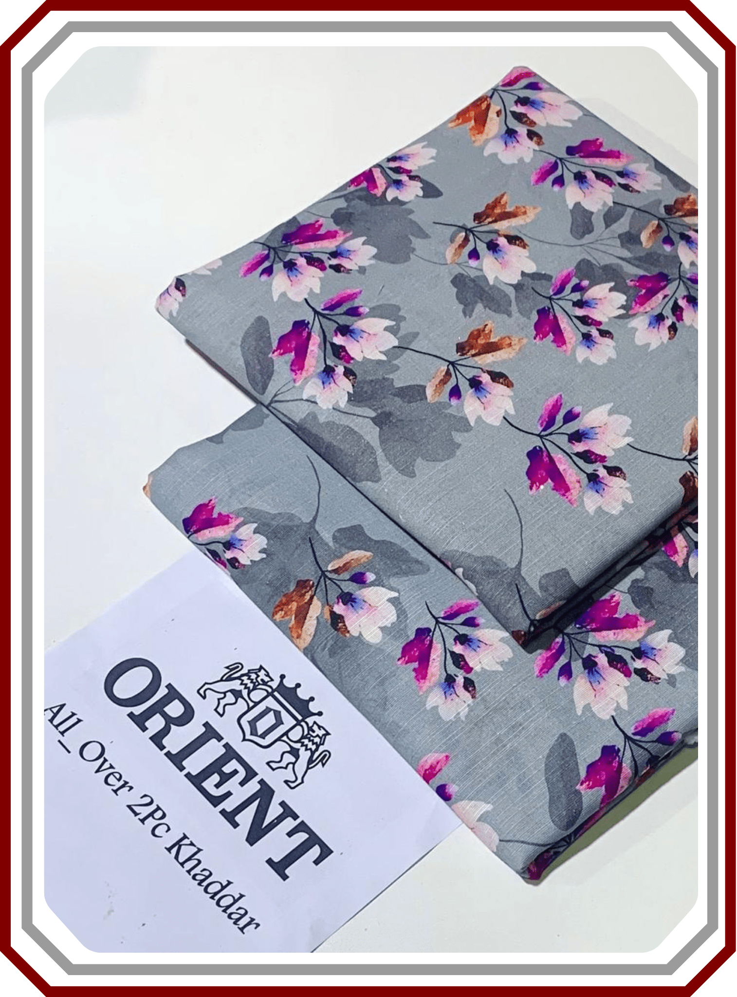 ORIENTS Printed Khaddar 2PC Unstitched Suit for Women - Pehna Textile