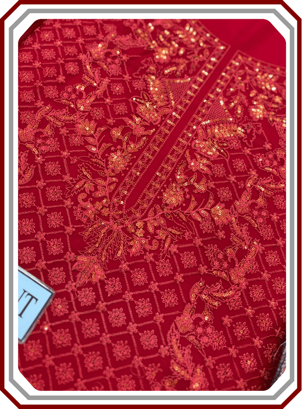 Iznik Chiffon Embroidered Luxury Unstitched Suit – Design 2493 - Pehna Textile