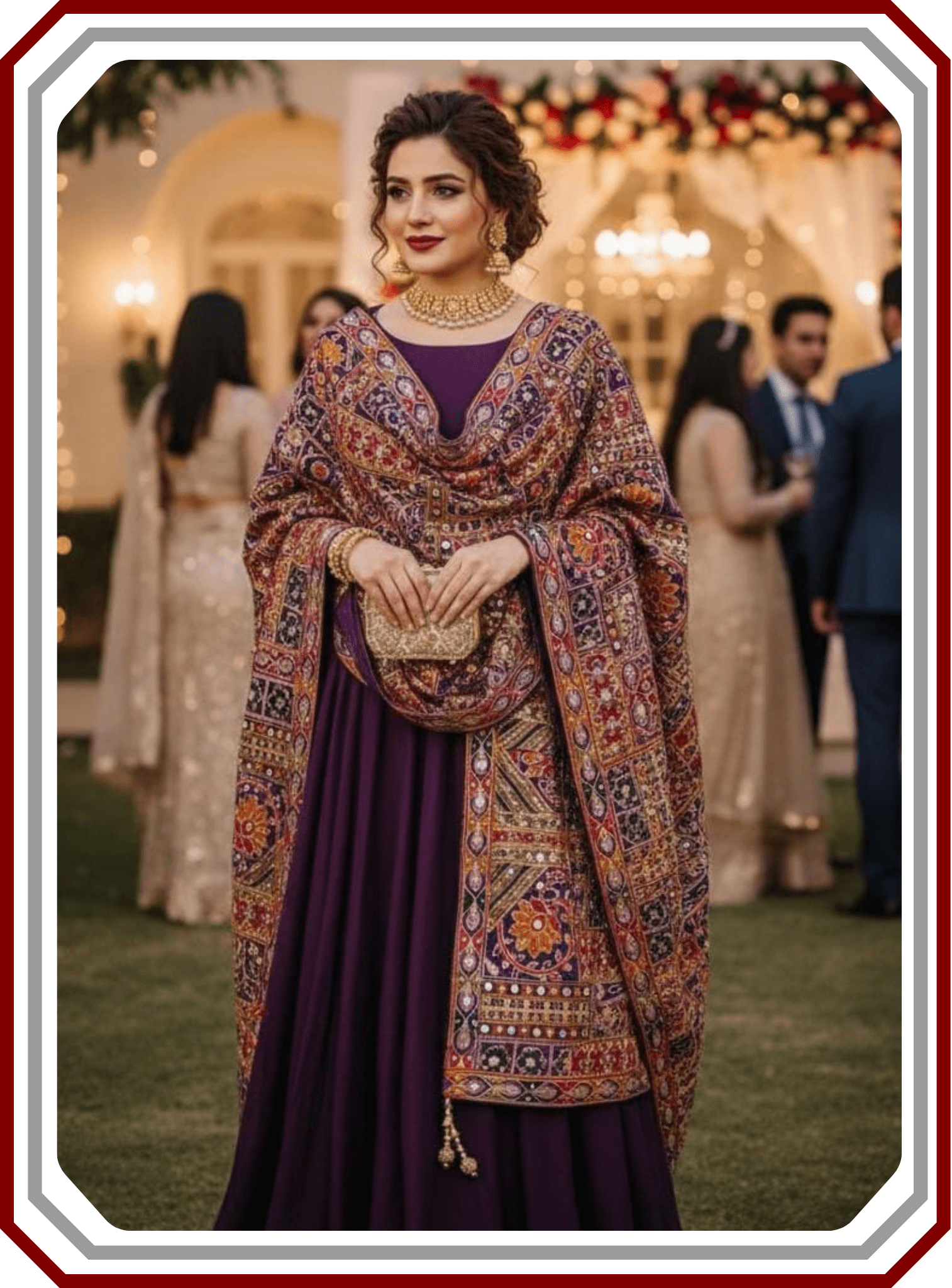 Bakhtawar Organza Dupatta - Mirror, Sheesha & Tassel Work