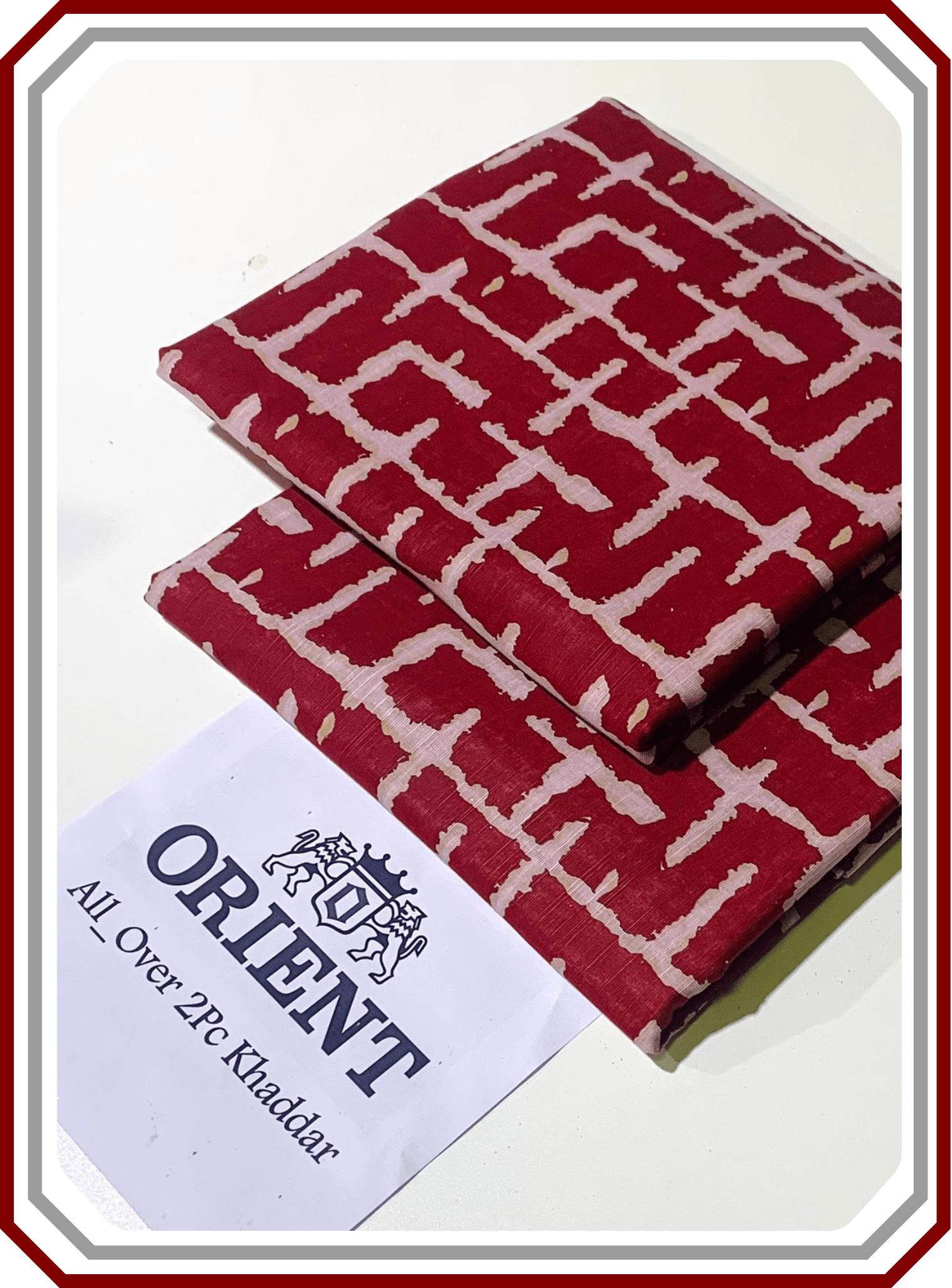 ORIENTS Printed Khaddar 2PC Unstitched Suit for Women - Pehna Textile