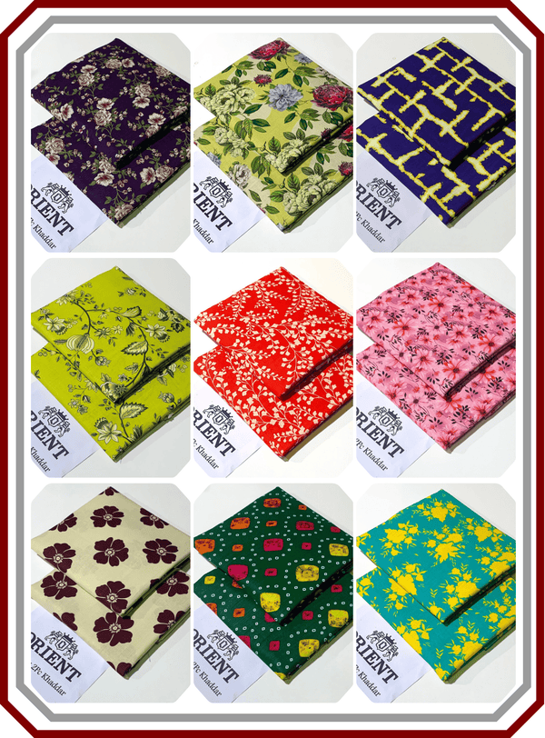 ORIENTS Printed Khaddar 2PC Unstitched Suit for Women - Pehna Textile