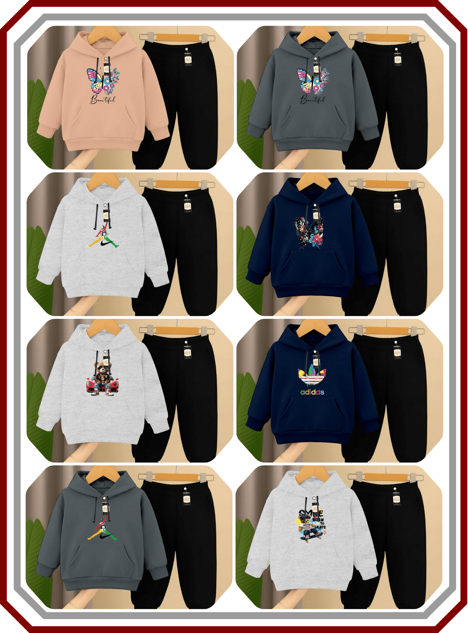 Kids Winter Fleece Hoodie & Trouser Set - Warm 2 - Piece Suit (Age 2 - 10 Years) - Pehna Textile