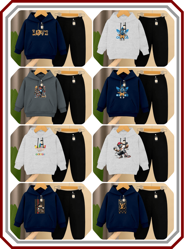 Kids Premium Fleece Winter Co-ord Set - Hoodie & Trouser (Age 2-10) - Pehna Textile