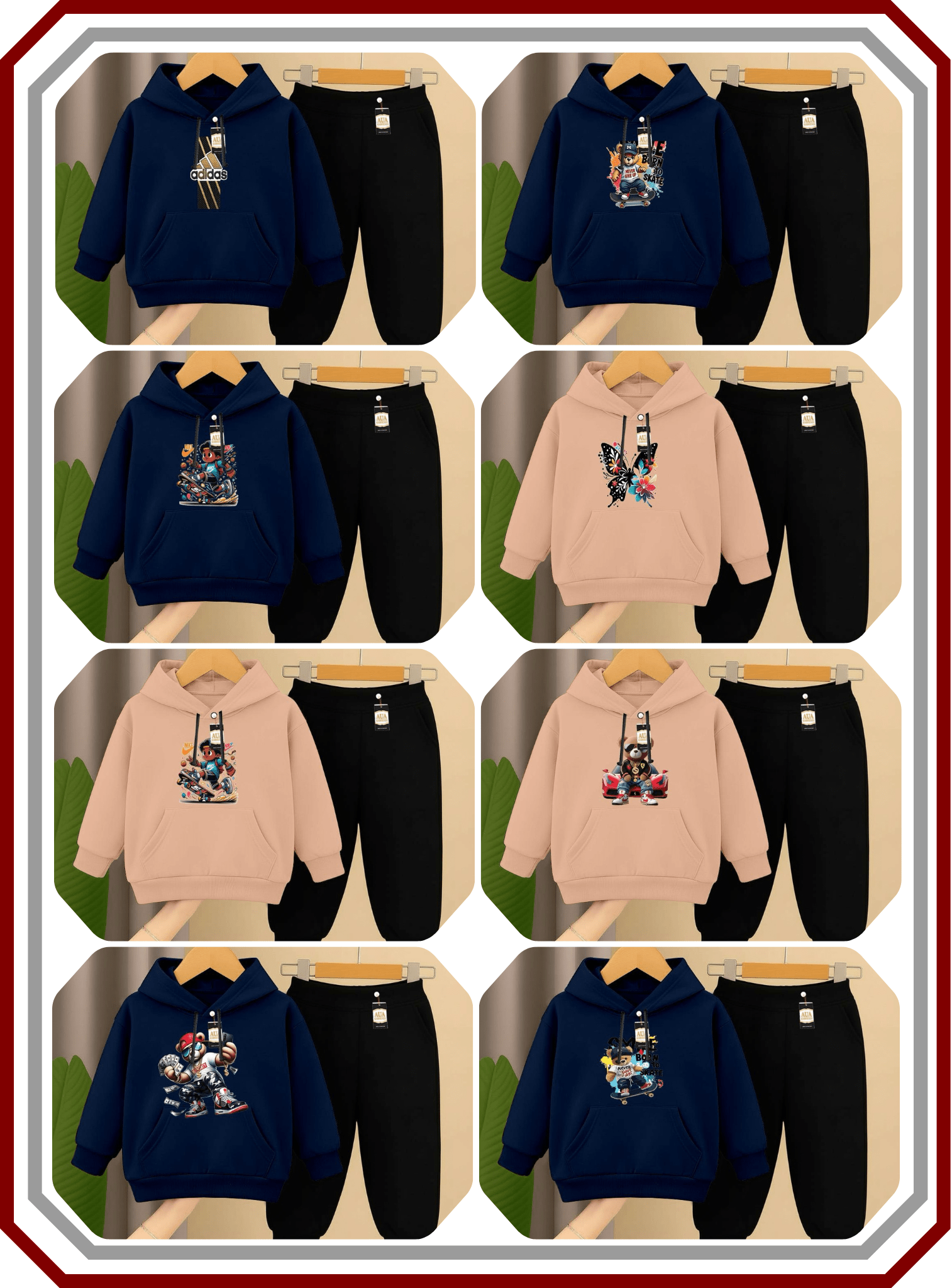 Kids Warm Fleece Pullover Hoodie & Trouser Suit (Age 2 - 10 Years) - Pehna Textile