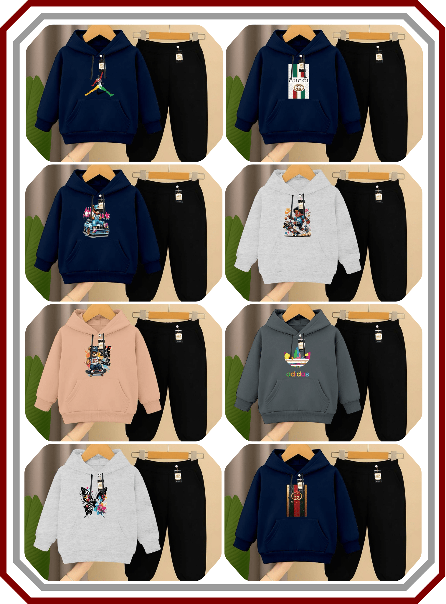 Kids Essential Fleece Lounge Set - Hoodie & Trouser (Age 2 - 10 Years) - Pehna Textile