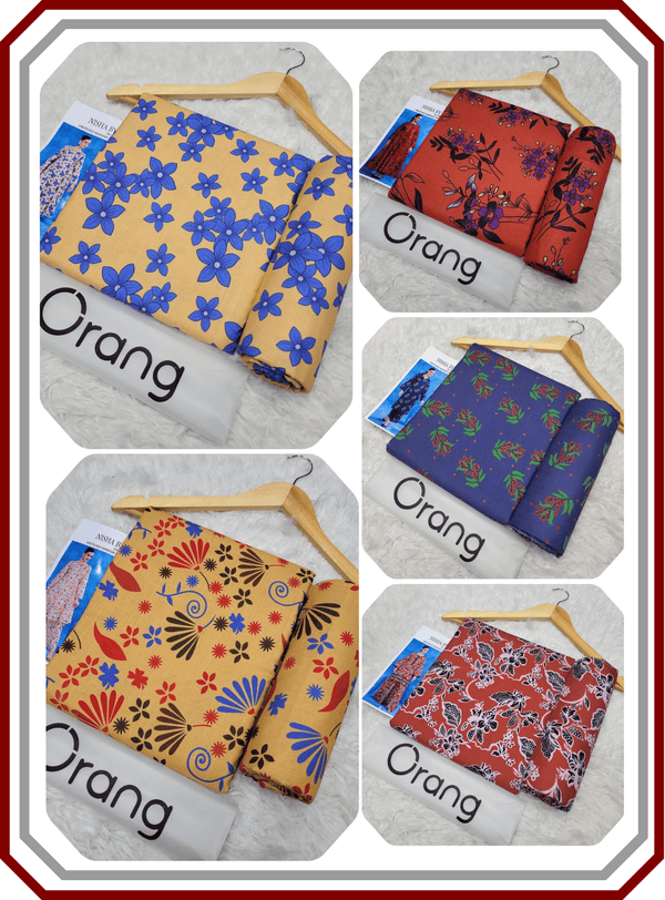 Orang IB Bonanza Printed Khaddar 3.25 Meter Unstitched Winter Suit - Pehna Textile