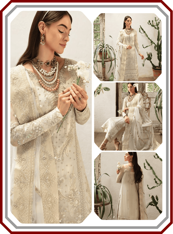 Gulaal Luxury Embroidered Sequinned Chiffon Suit with Inner - Design 2302 (Unstitched) - Pehna Textile