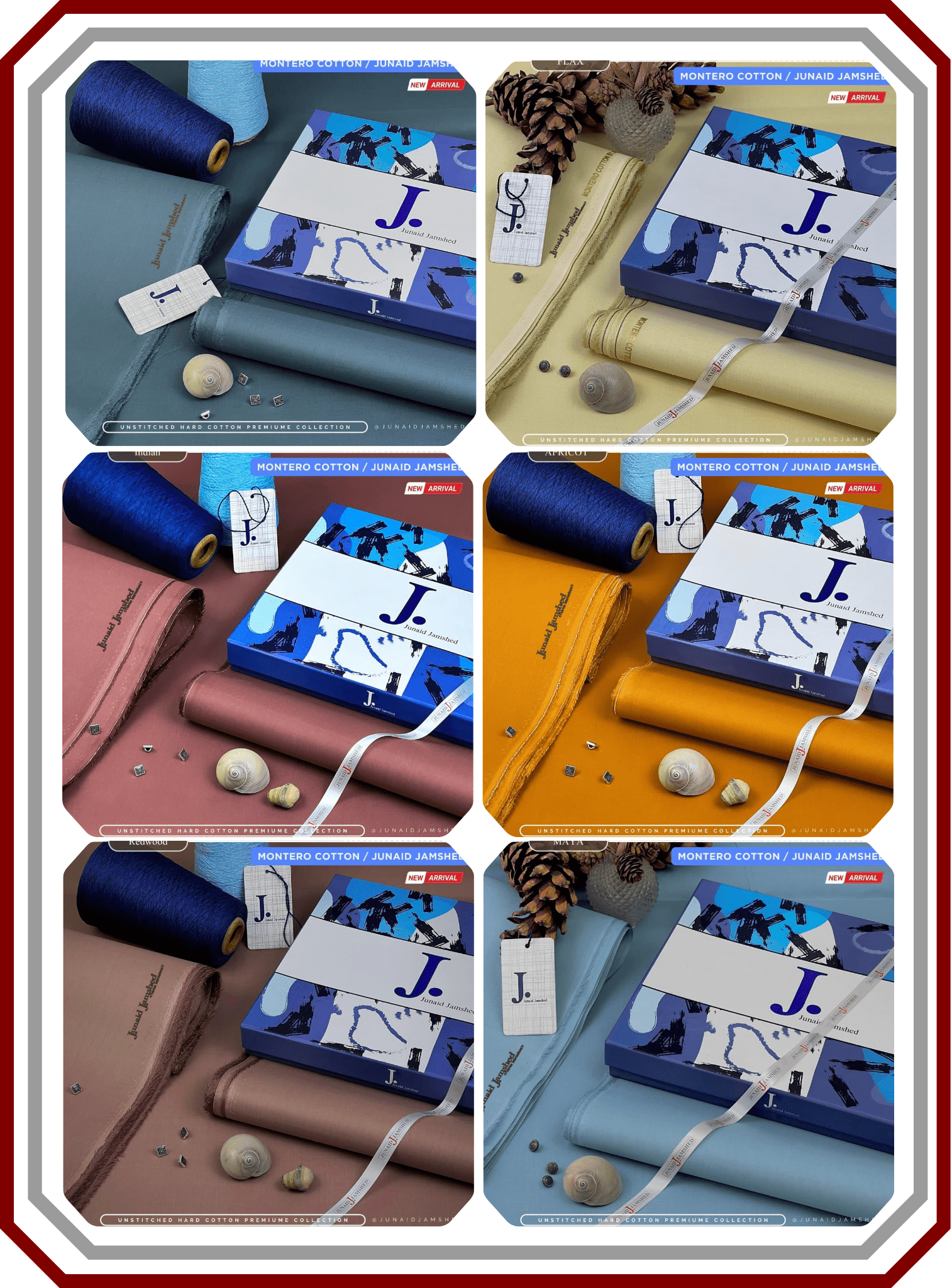 Junaid Jamshed Hard Cotton Men's Suit - Silver Finish (4.5M) - Pehna Textile