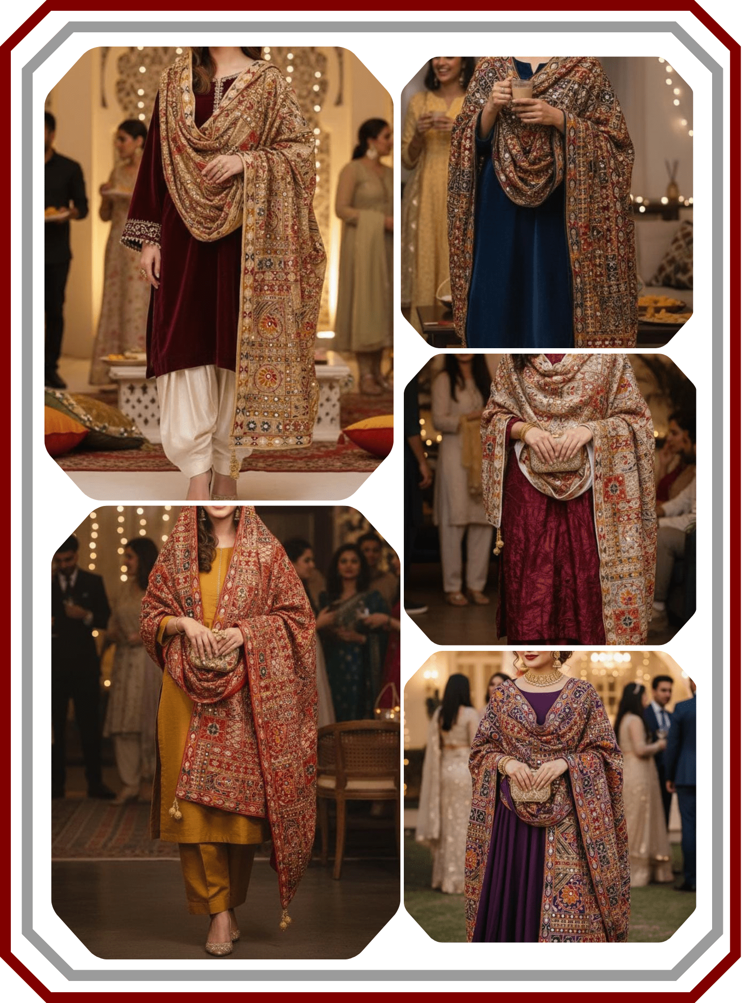 Bakhtawar Organza Dupatta - Mirror, Sheesha & Tassel Work