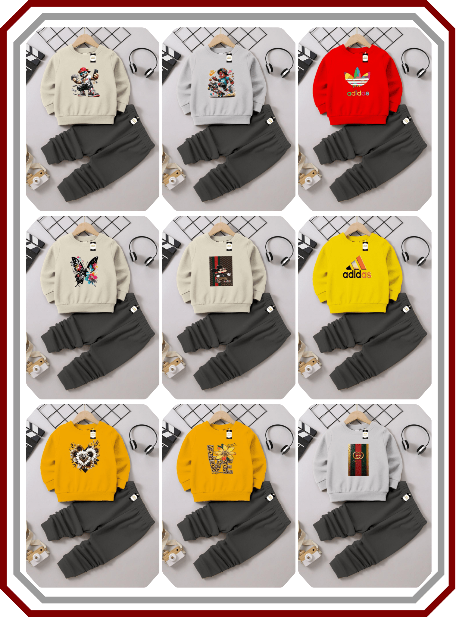 Kids Fleece Winter Lounge Suit - Sweatshirt & Trouser (6M - 10Y) - Pehna Textile