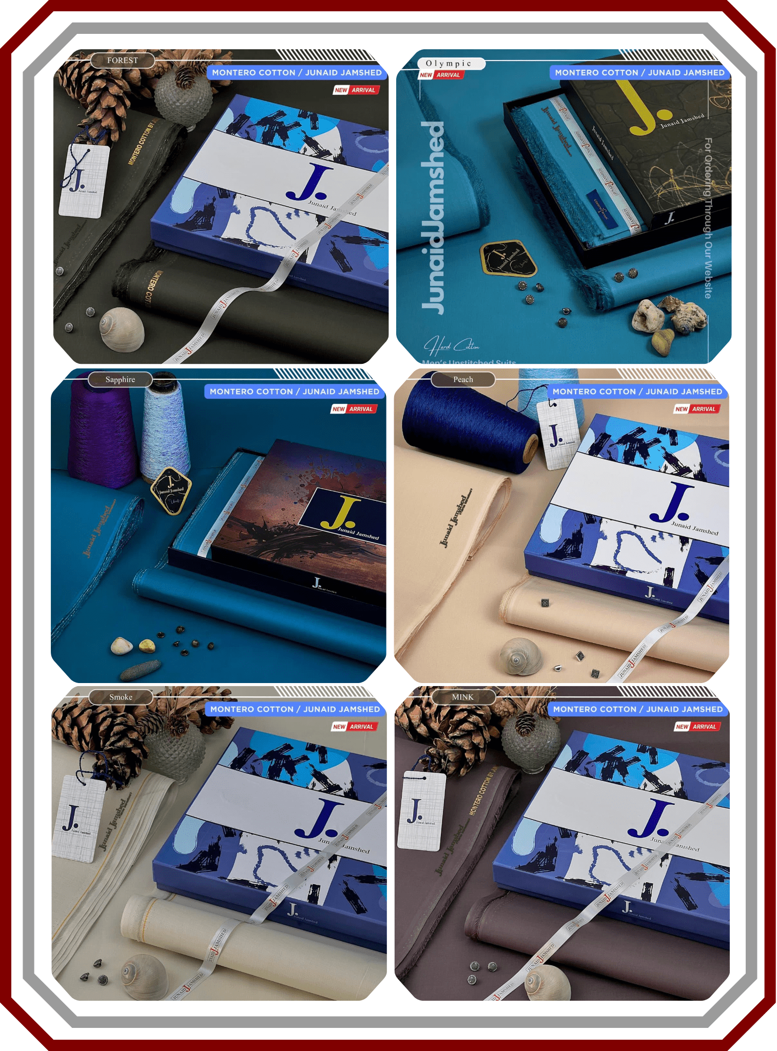 J. Junaid Jamshed Men's Premium Hard Cotton - Silver Finish Executive Suit - Pehna Textile