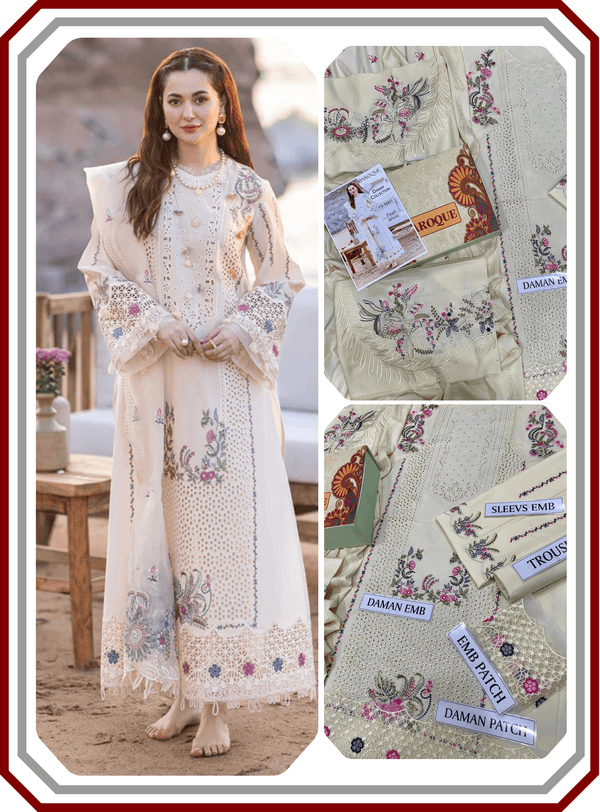 Baroque Dhanak Boring Embroidered Suit - Embroidered Shawl (Unstitched) - Pehna Textile