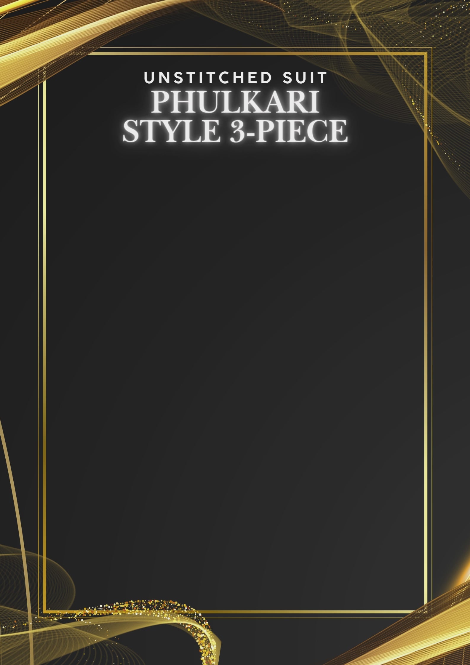 Phulkari Style 3-Piece Unstitched Suit – Thread-Work Chiffon & Malai